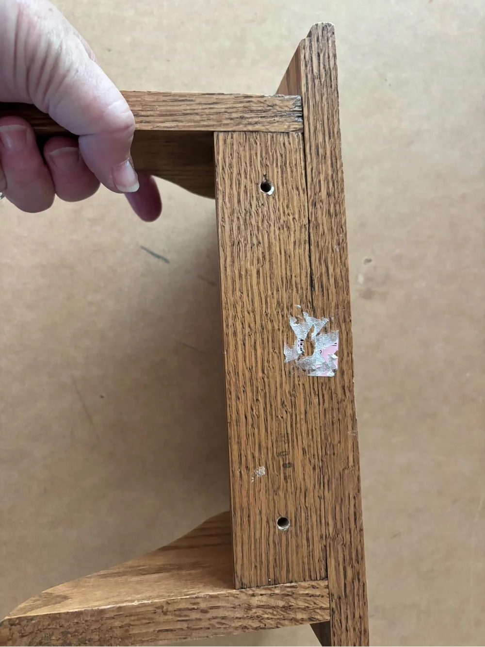 Hand Crafted Wall Display Shelf - Brown Wood